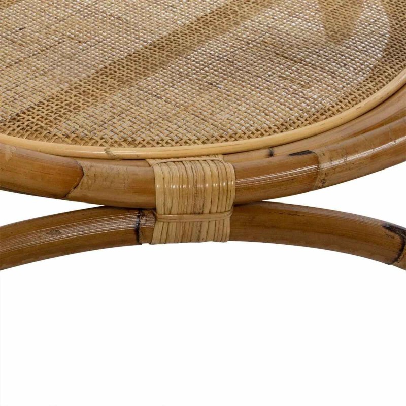 Masuta de cafea Farah, ratan, blat sticla, D.90 cm, 166652