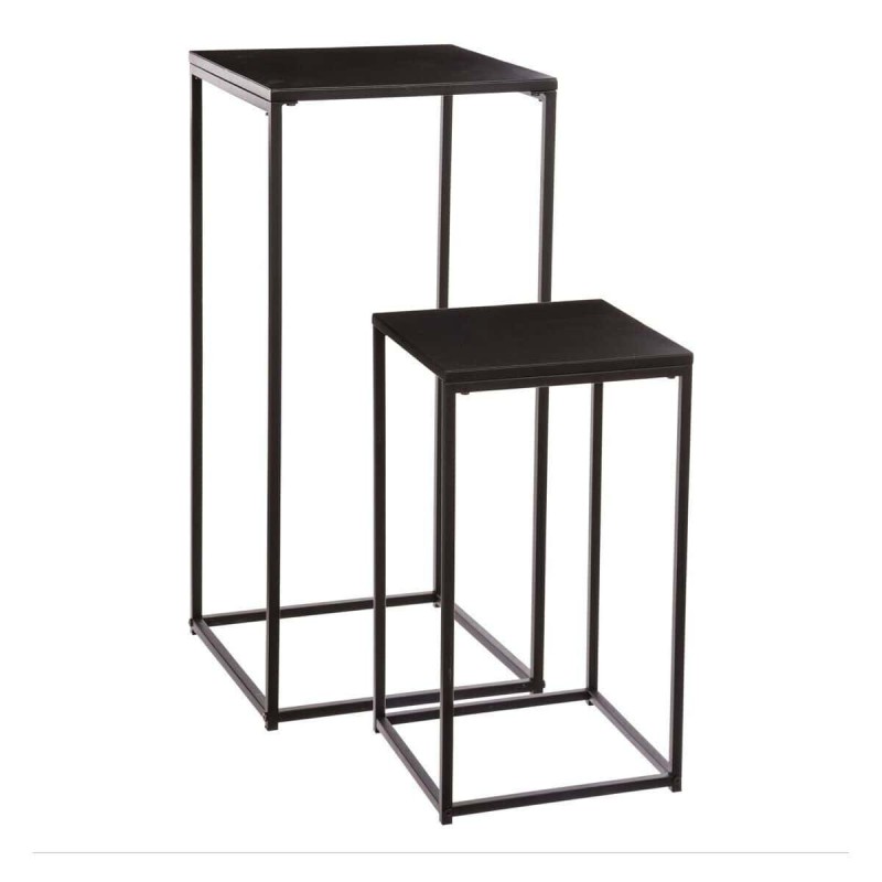 Set 2 masute Gota, metal, negru, H.54/74 cm, 185058