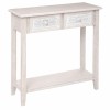 Consola din lemn si MDF, 2 sertare si raft, Hina, L. 80 cm, 179092