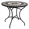 Masa rotunda Kipos, model mozaic, structura metal negru, D.90 cm, 166566