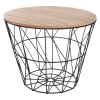 Masuta laterala Kumi, metal negru, blat din MDF, D.38cm, 157055C