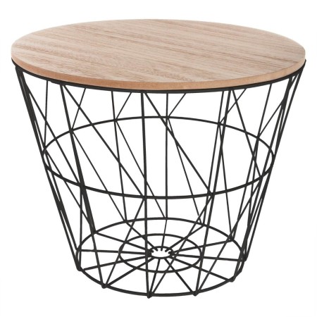 Masuta laterala Kumi, metal negru, blat din MDF, D.38cm, 157055C