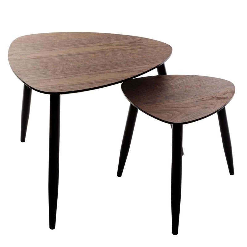 Set 2 masute de cafea Mileno, lemn si MDF, natural, L.40/60 cm, 166640