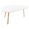 Set 2 masute cafea Mileo, picioare din lemn natur, blat din MDF alb, L.88/98 cm, 157053A