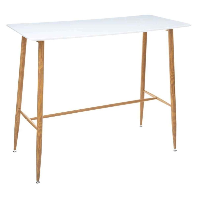 Masa Roka alba din metal si MDF, L.120 cm, 166543