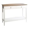 Consola din lemn alb si blat din MDF, 2 sertare, Solen, L. 110 cm, 166602