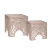 Set 2 masute Terre, MDF sculptat, model oriental, L.40/45 cm, 166512