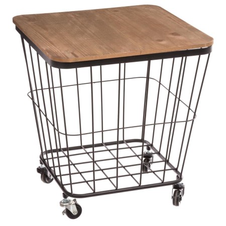Masuta laterala Jordi, metal, negru, blat din MDF, L.40 cm, 140347