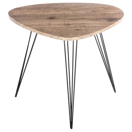 Masuta laterala Nelle, metal negru, blat MDF, L.69 cm, 140362