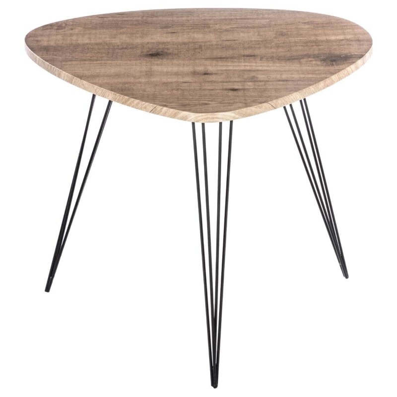 Masuta laterala Nelle, metal negru, blat MDF, L.69 cm, 140362