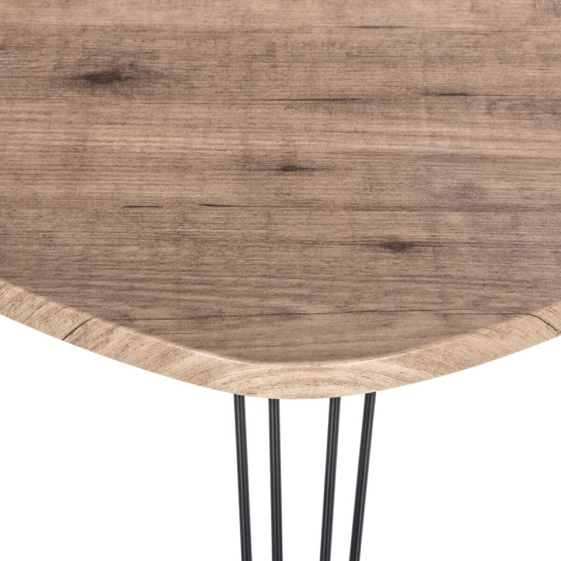 Masuta laterala Nelle, metal negru, blat MDF, L.69 cm, 140362