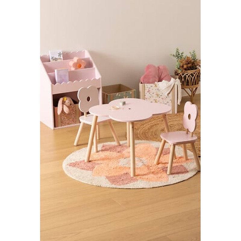 Masuta pentru copii Flower, lemn si MDF, roz, L.51 cm, 174318B