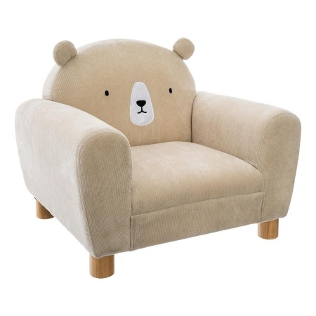 Fotoliu copii bej, lemn si poliester, Bear, H. 44 cm, 158802A
