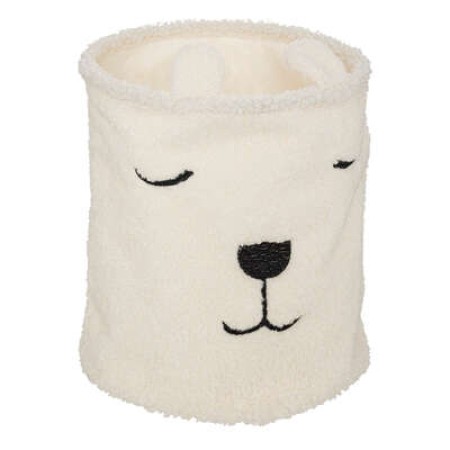 Cos depozitare Bear, poliester alb, H. 40 cm, 195920