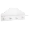 Cuier de perete alb, lemn si MDF, Cloud, L. 48 cm, 127163B