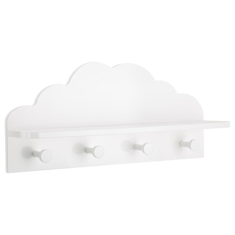 Cuier de perete alb, lemn si MDF, Cloud, L. 48 cm, 127163B