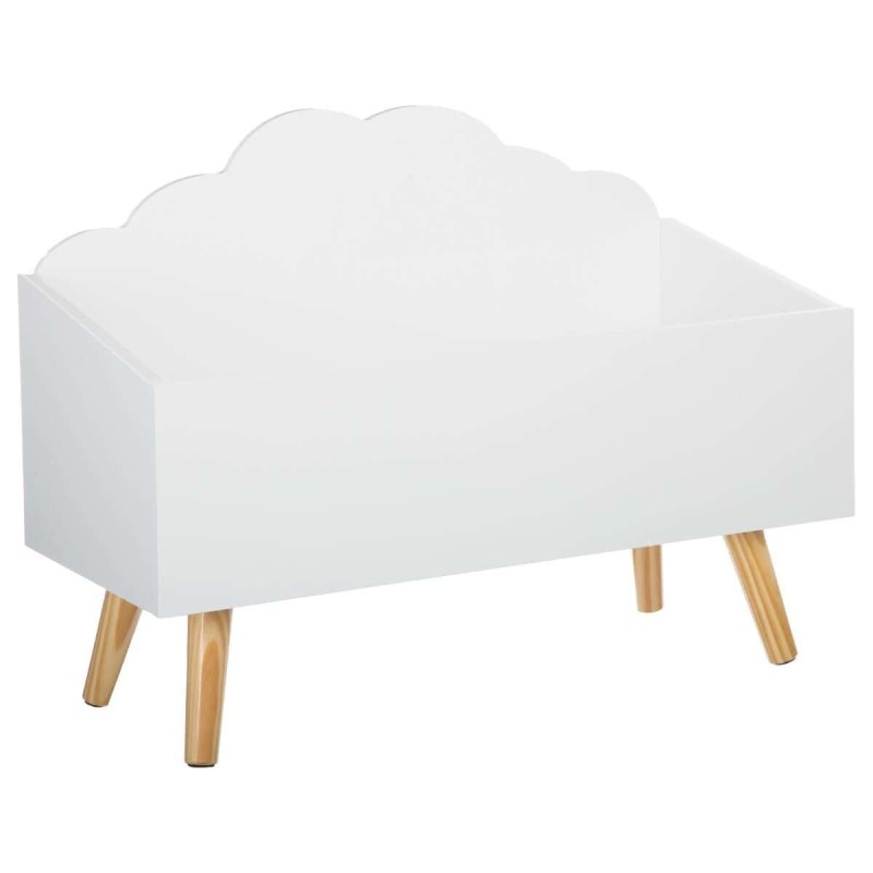 Cutie de jucarii alba, lemn si MDF, Clouds, L. 58 cm, 127156B