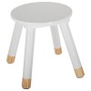 Taburet copii Doceur, lemn, alb, D.24 cm, 127143B