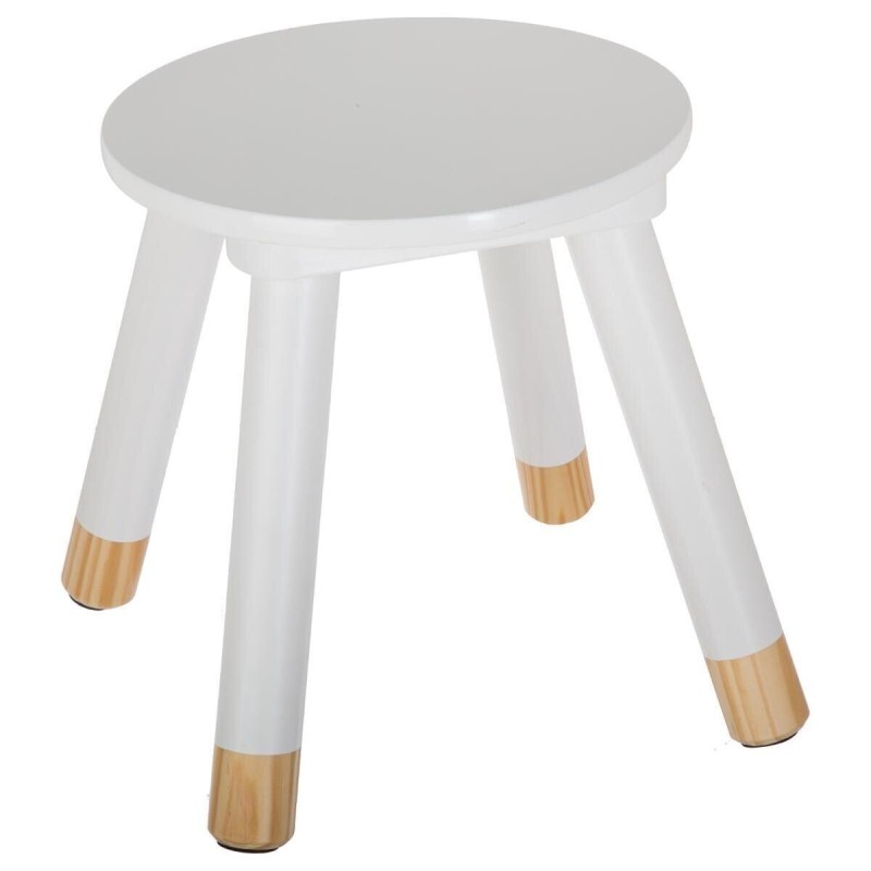 Taburet copii Doceur, lemn, alb, D.24 cm, 127143B