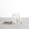 Taburet copii Doceur, lemn, alb, D.24 cm, 127143B