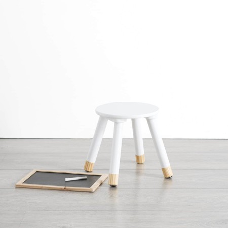 Taburet copii Doceur, lemn, alb, D.24 cm, 127143B