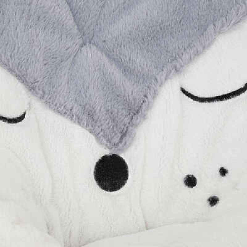 Fotoliu pliabil copii Fox, poliester alb/gri, H.51 cm, 195873