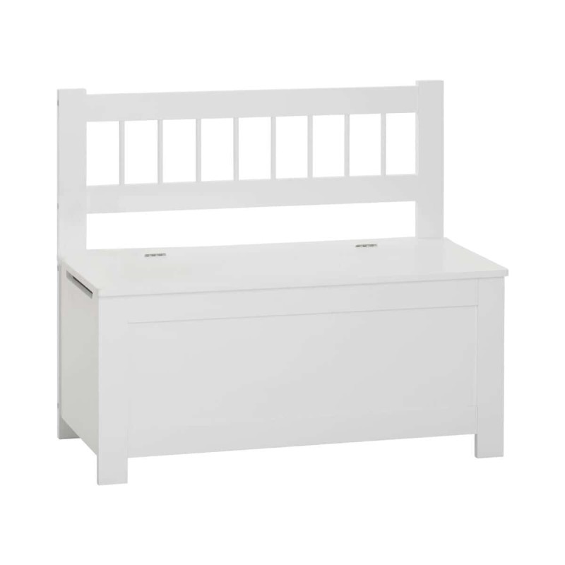 Bancheta copii Janie, lemn, alba, cu spatiu depozitare, L. 74 cm, 158699