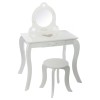 Set masa de toaleta si taburet copii, MDF, alb, Jollie, L.71 cm, 127183