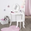 Set masa de toaleta si taburet copii, MDF, alb, Jollie, L.71 cm, 127183