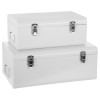 Set 2 cutii depozitare pentru copii, metal, alb, L.39/47 cm, 127144C