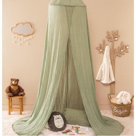 Baldachin pat copii Lili, verde, bumbac, H. 350 cm, 195899C