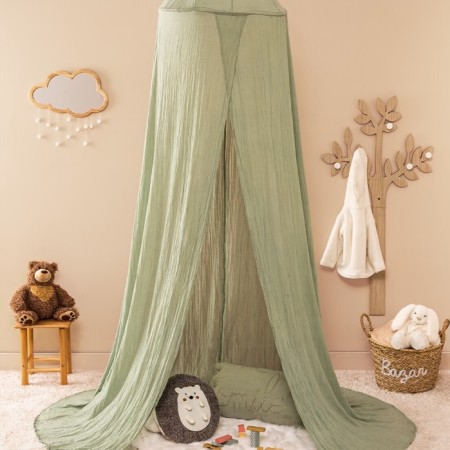 Baldachin pat copii Lili, verde, bumbac, H. 350 cm, 195899C