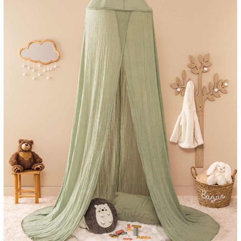 Baldachin pat copii Lili, verde, bumbac, H. 350 cm, 195899C