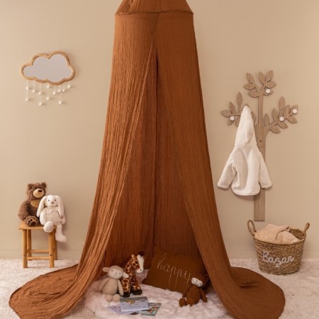 Baldachin pat copii Lili, maro, bumbac, H. 350 cm, 195899D