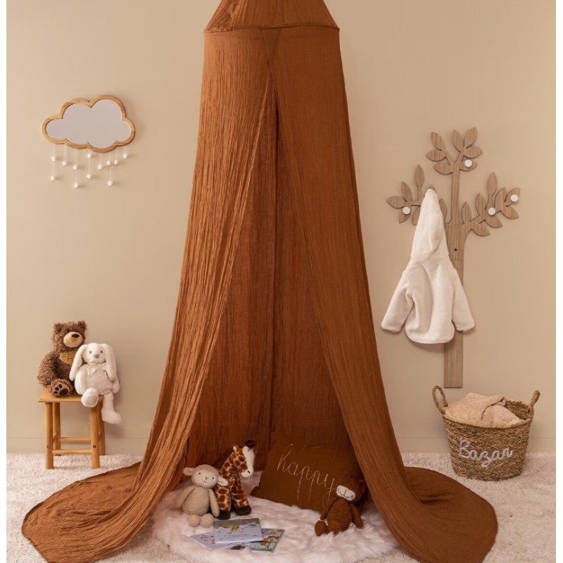 Baldachin pat copii Lili, maro, bumbac, H. 350 cm, 195899D