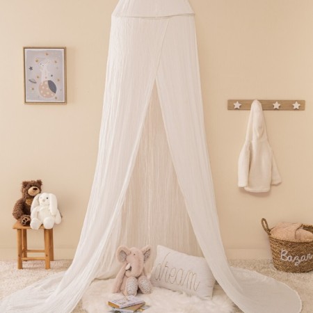 Baldachin pat copii Lili, alb, bumbac, H. 350 cm, 195899A