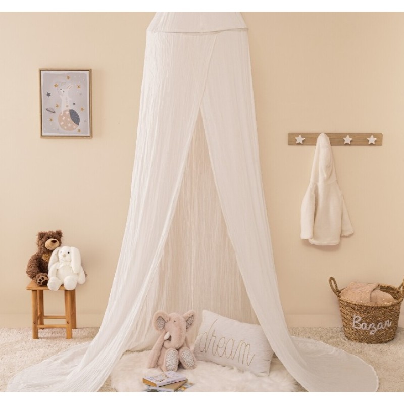 Baldachin pat copii Lili, alb, bumbac, H. 350 cm, 195899A