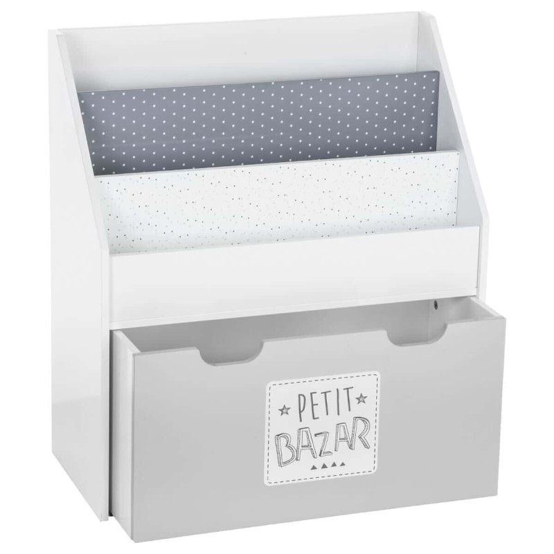 Raft pentru copii Petit, MDF alb/gri, H.70 cm, 127221B