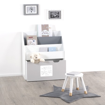 Raft pentru copii Petit, MDF alb/gri, H.70 cm, 127221B