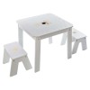 Set masa Play, 2 taburete pentru copii, MDF alb/auriu, 158473A