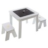 Set masa Play, 2 taburete pentru copii, MDF alb/auriu, 158473A