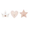 Set 3 cuiere de perete Princess, MDF alb/roz, 174340B