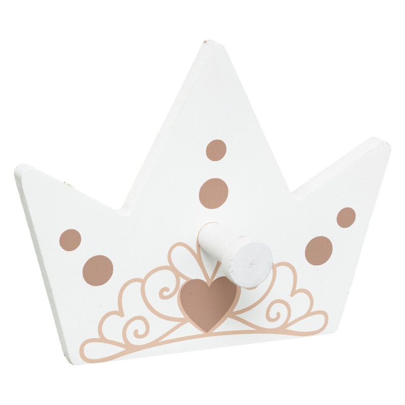 Set 3 cuiere de perete Princess, MDF alb/roz, 174340B