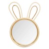 Oglinda copii Rabbit, bambus si sticla, D.20 cm, 158641