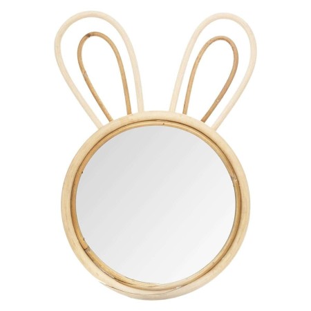 Oglinda copii Rabbit, bambus si sticla, D.20 cm, 158641