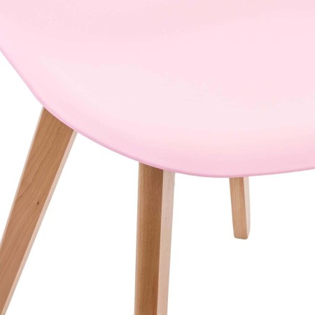 Scaun copii Scandinave, lemn de fag, polipropilena, roz, H.57 cm, 127368A