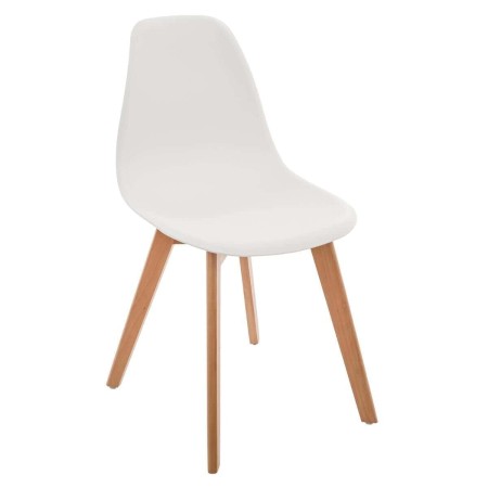 Scaun copii Scandinave, lemn de fag, polipropilena, alb, H.57 cm, 127368B