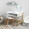Scaun copii Scandinave, lemn de fag, polipropilena, alb, H.57 cm, 127368B