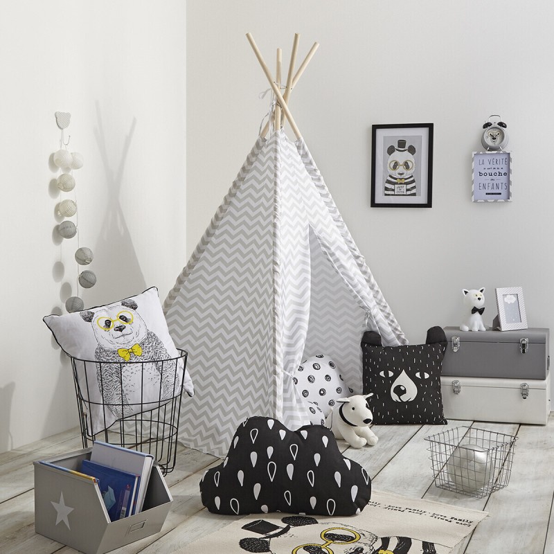 Cort alb/gri pentru copii Tepee, H. 160 cm, 127176