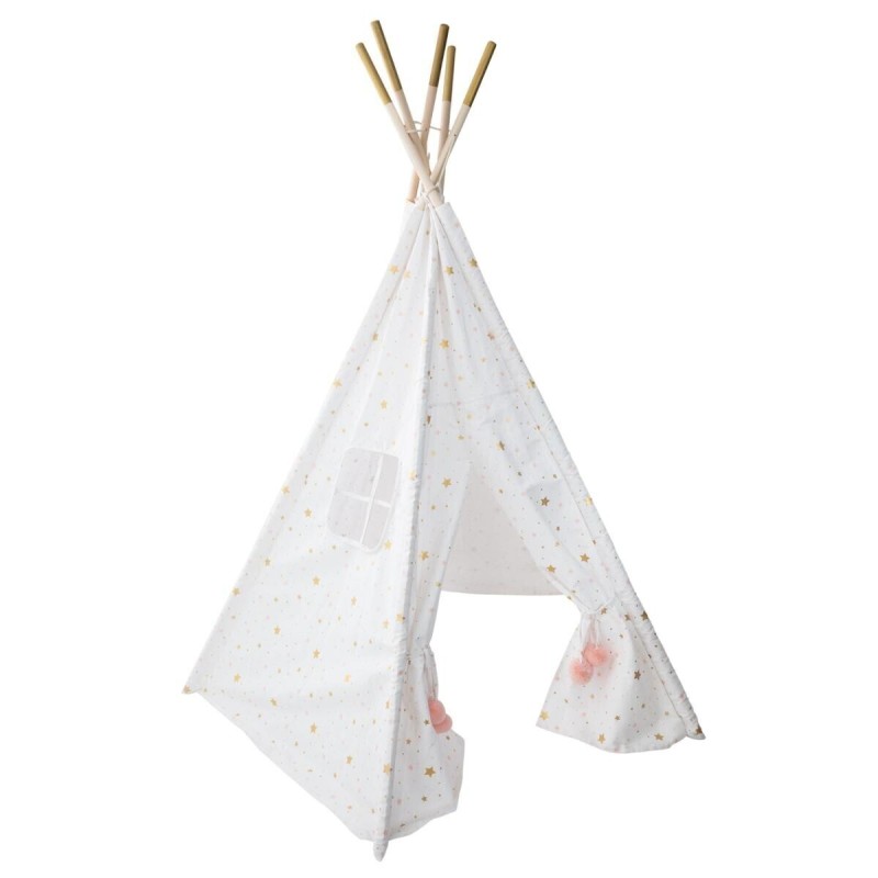 Cort alb/auriu cu stelute Teepee, H. 160 cm, 158563A